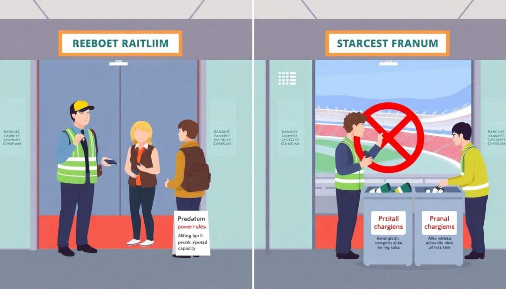 Список обязательных вещей в рюкзаке фаната на стадион - иллюстрация