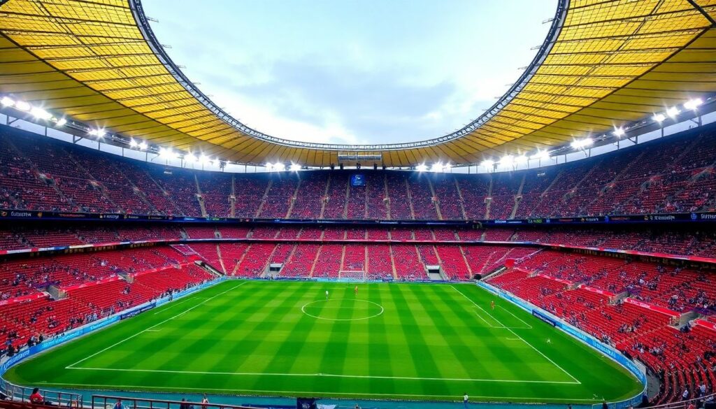 Гиды по аренам Европы для фанатов футбол - иллюстрация